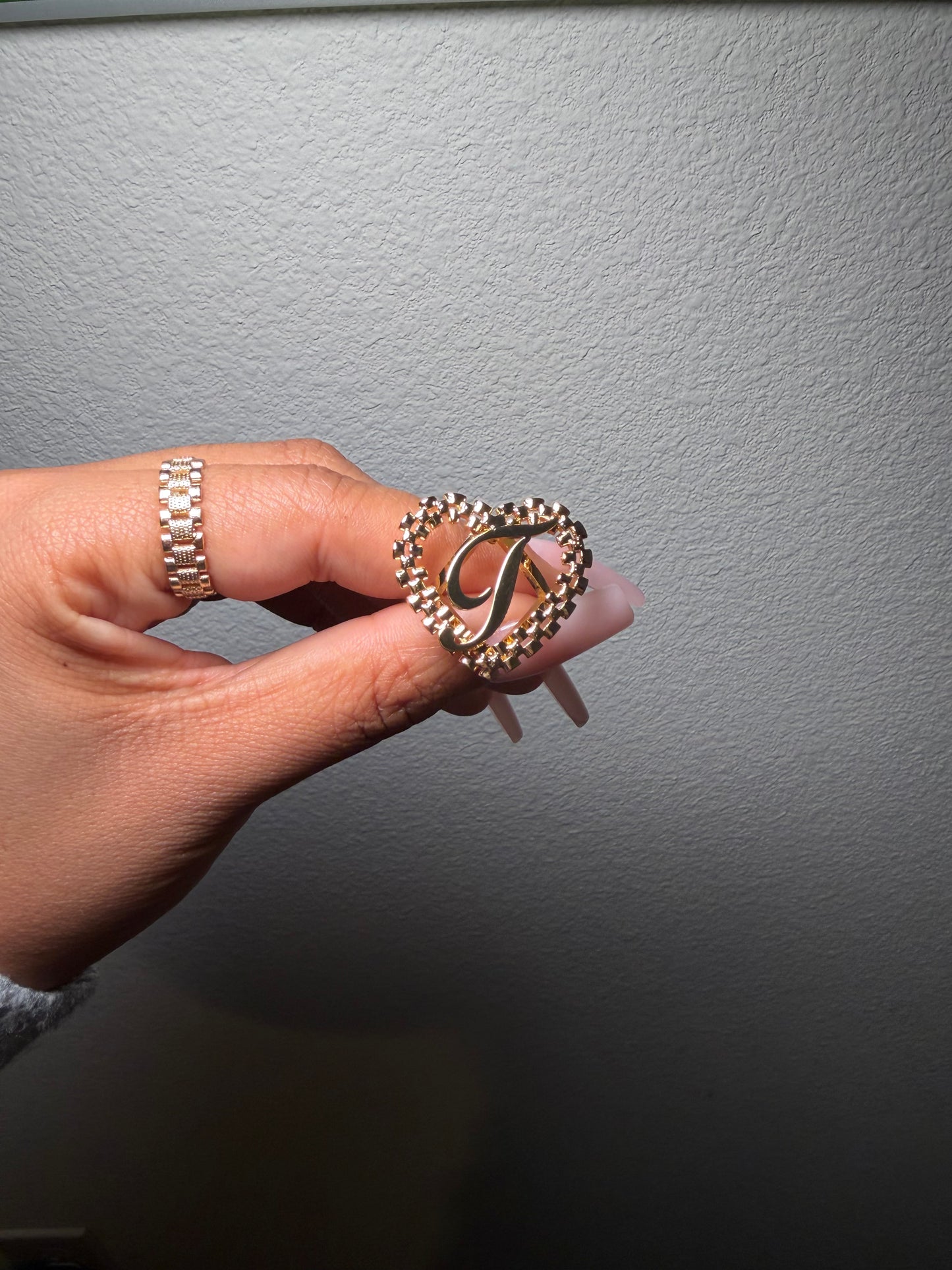 Custom Initial Rolex Heart Ring