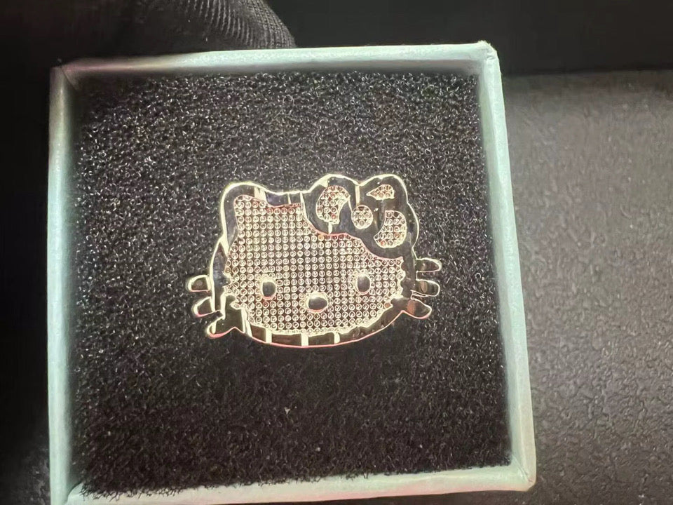 Silver Hello Kitty Face Ring