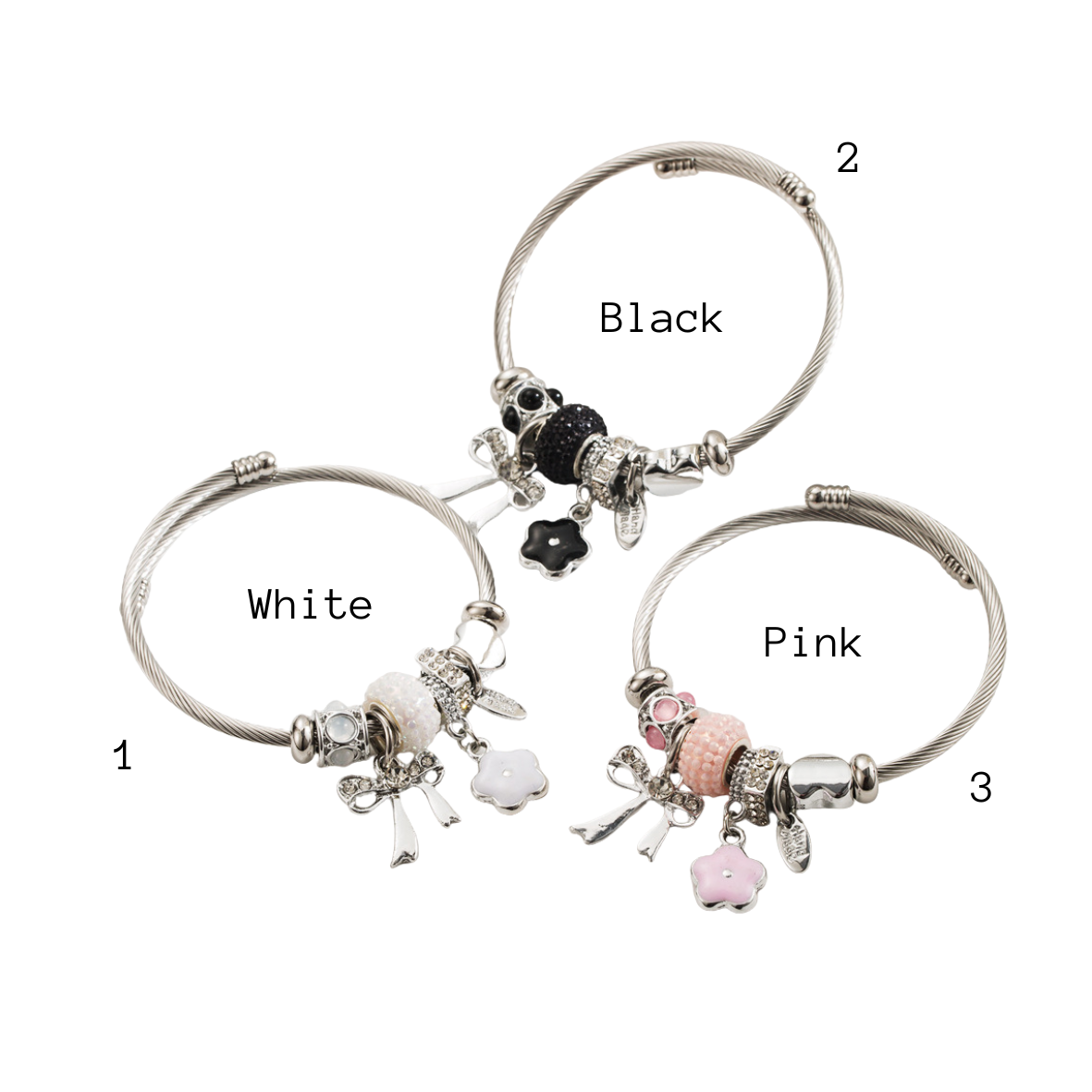 Bow Charm Bracelet The Pynk Plug