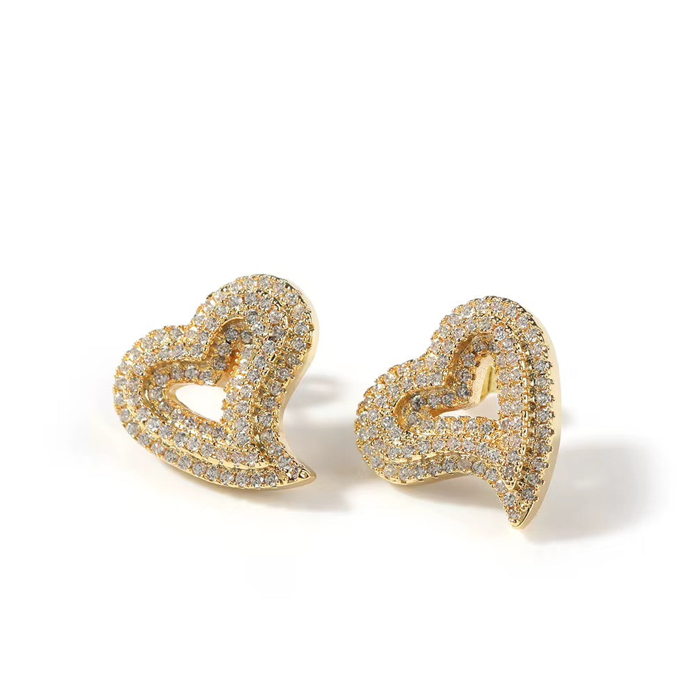 Gold Heart Earrings The Pynk Plug