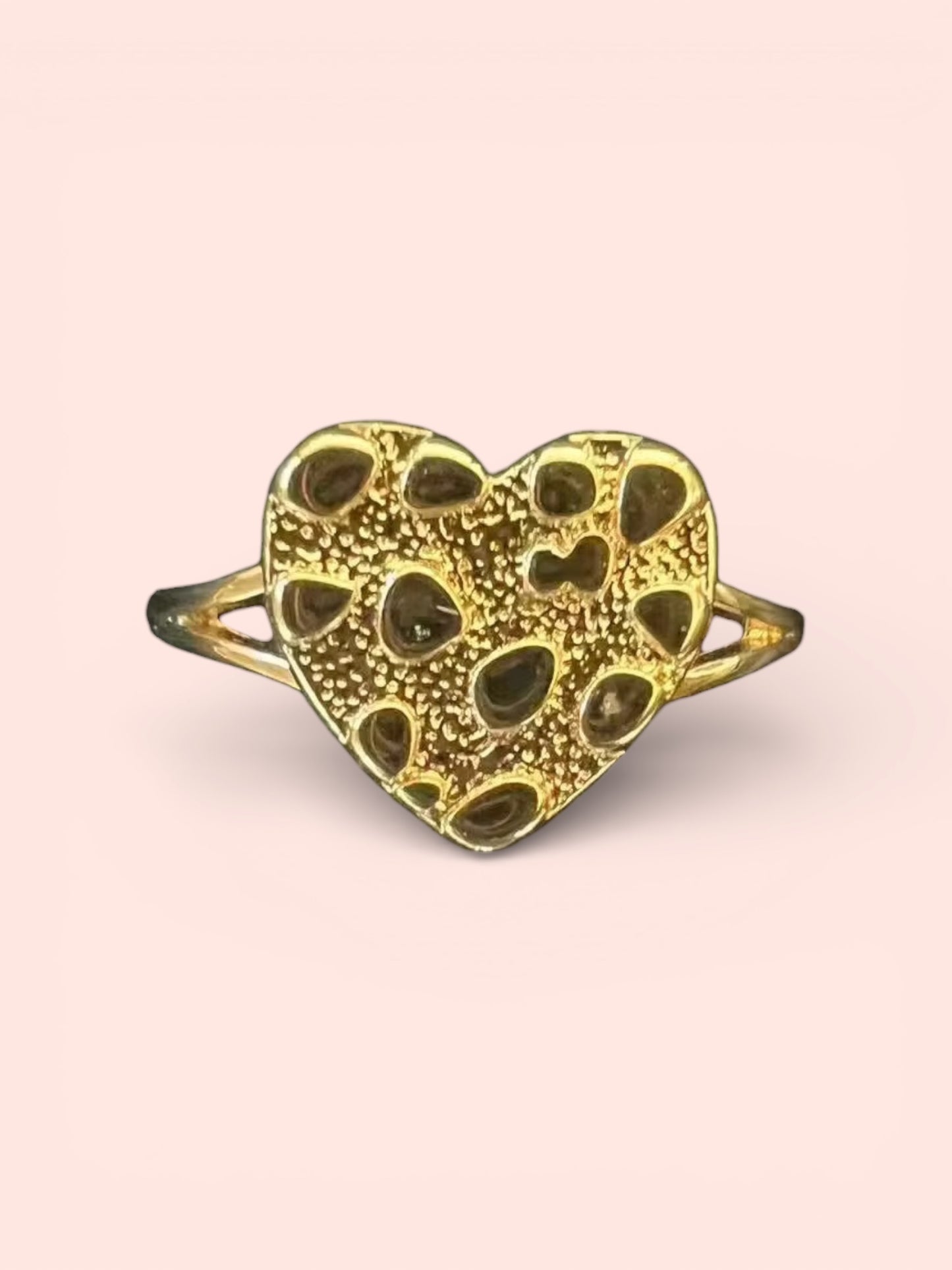 Gold Nugget Heart Ring
