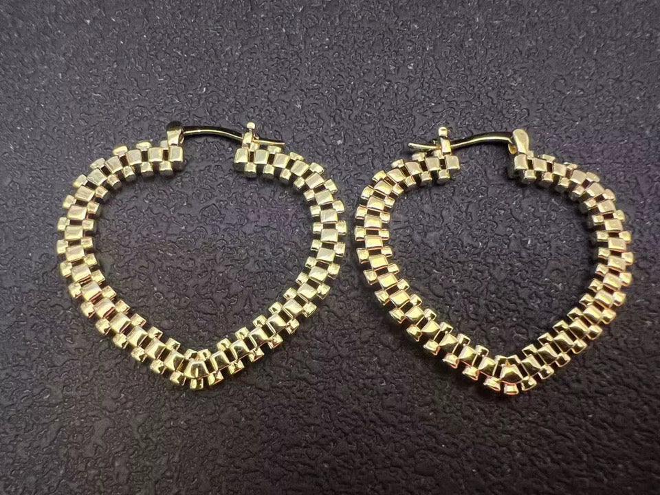 Heart Rolex Hoops