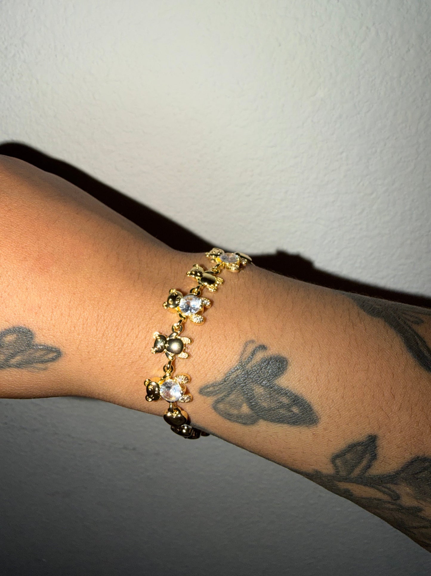 White Teddy Bear Bracelet The Pynk Plug