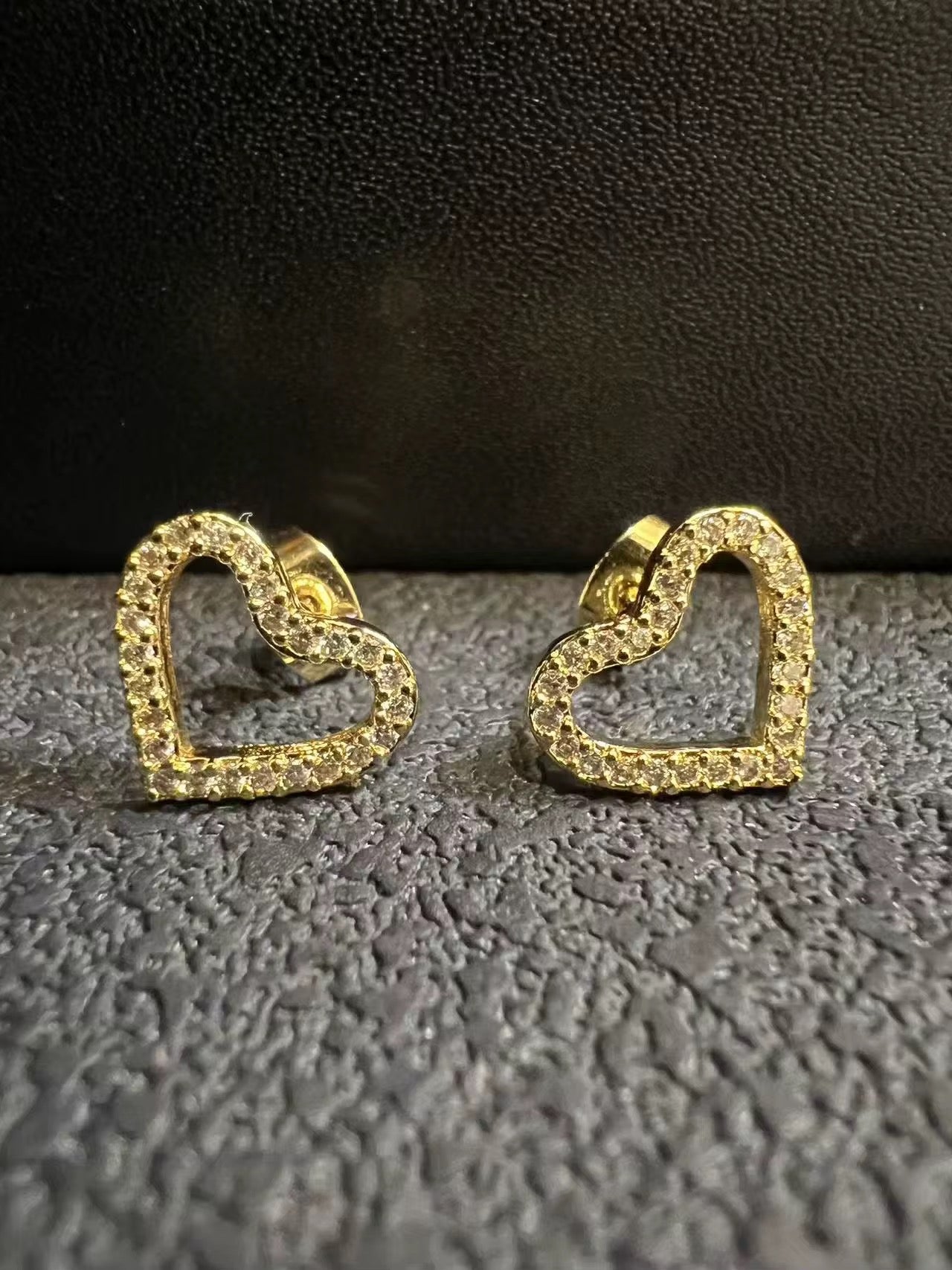 Hollow Nugget Heart Studs The Pynk Plug