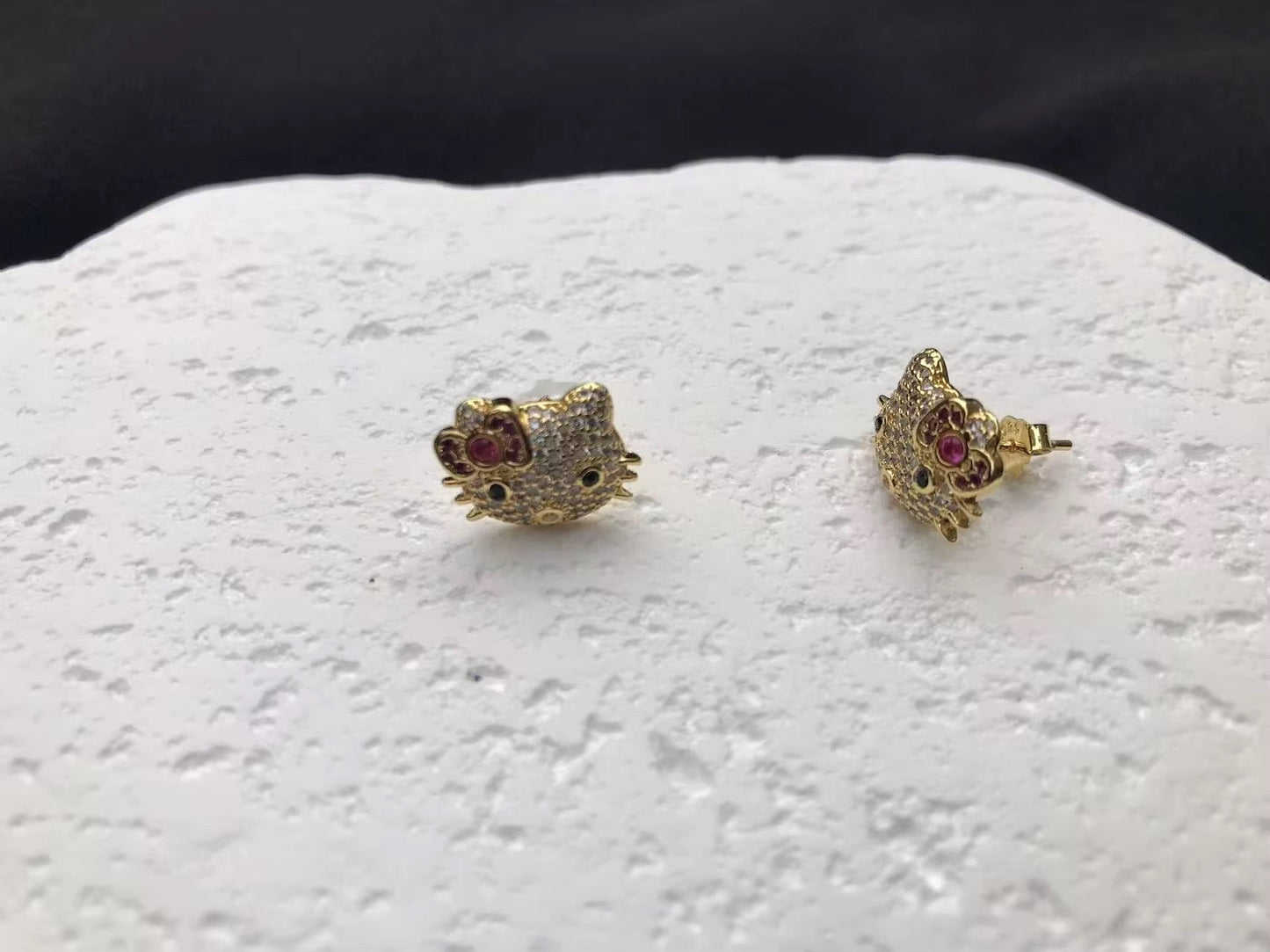 Gold Hello Kitty Studs The Pynk Plug