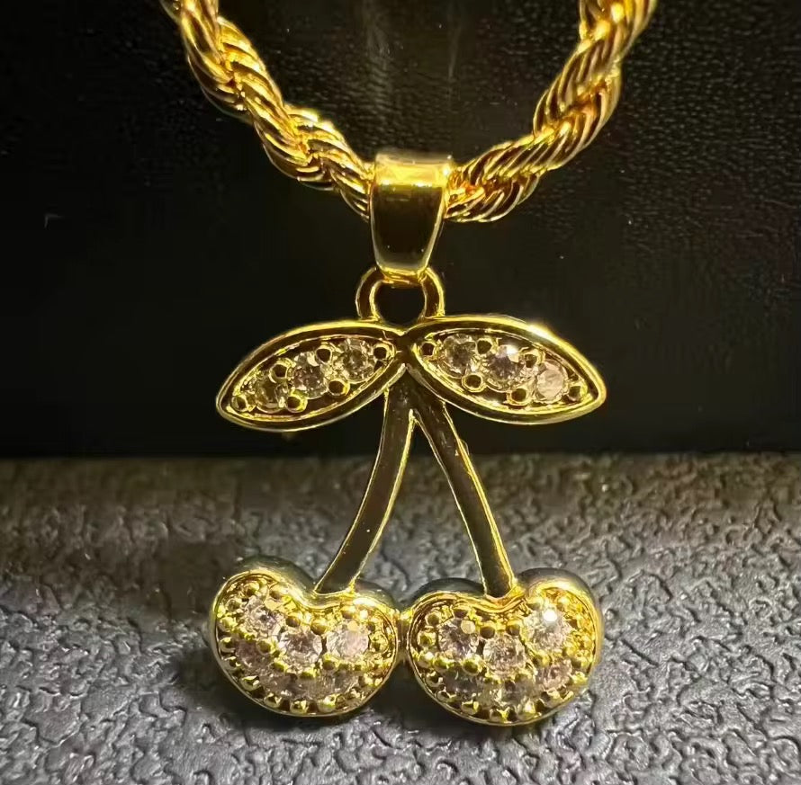 Gold/Silver Cherry Pendant The Pynk Plug
