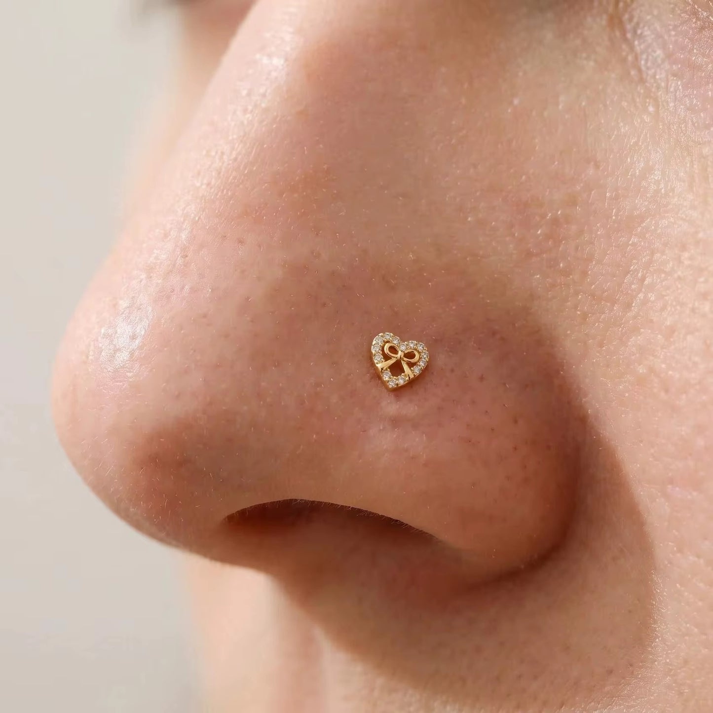 Heart Bow Nose Stud