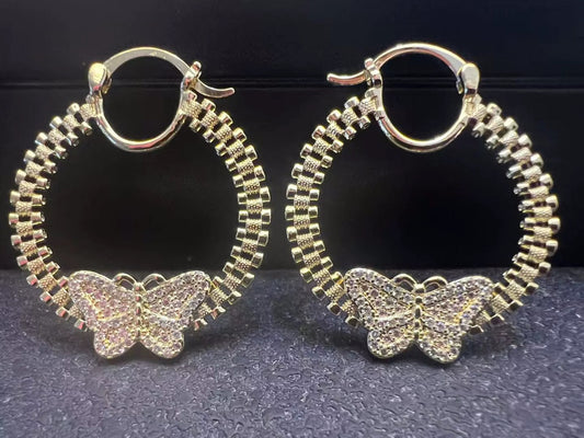 Butterfly Rolex Hoops