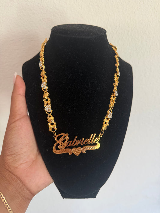 Custom Gold Name Plate Necklace