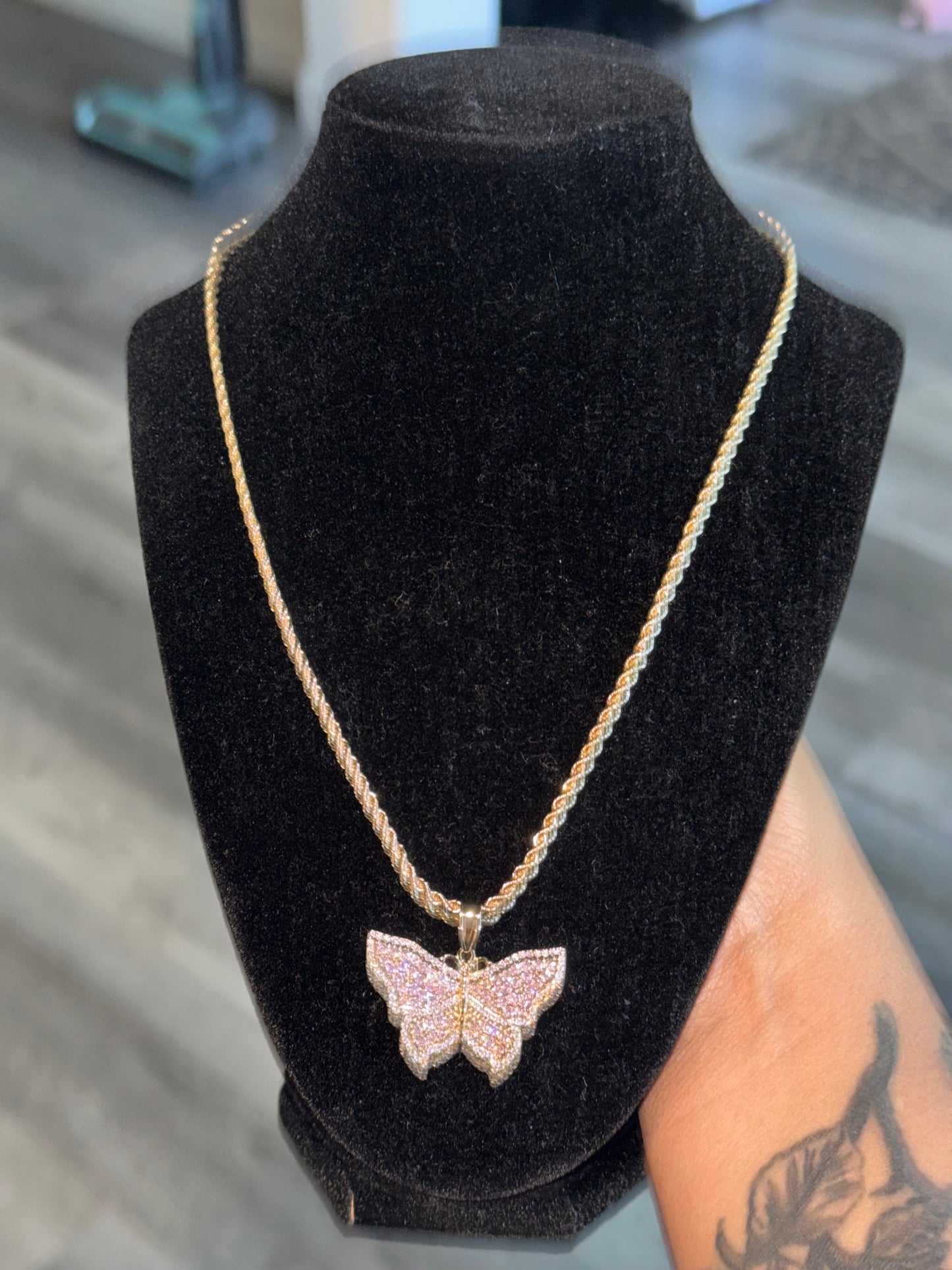Butterfly Pendant with Chain