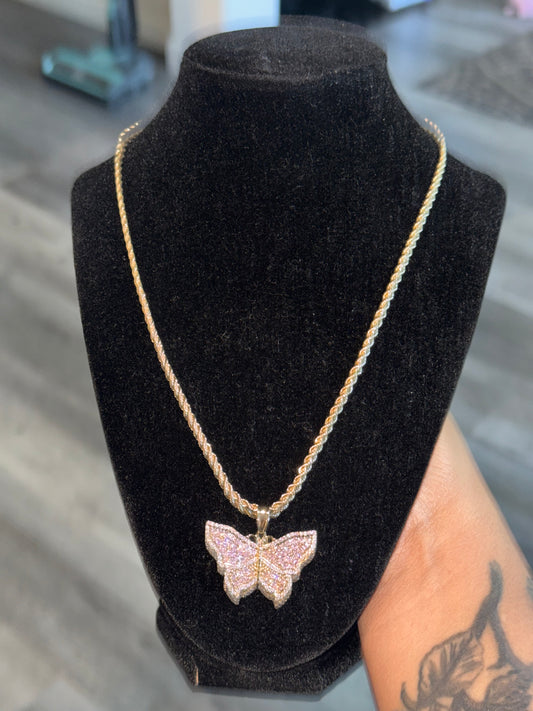 Butterfly Pendant with Chain