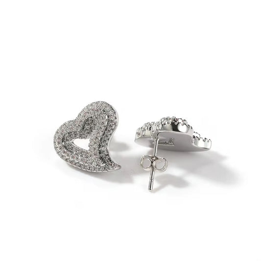 Silver Heart Earrings The Pynk Plug
