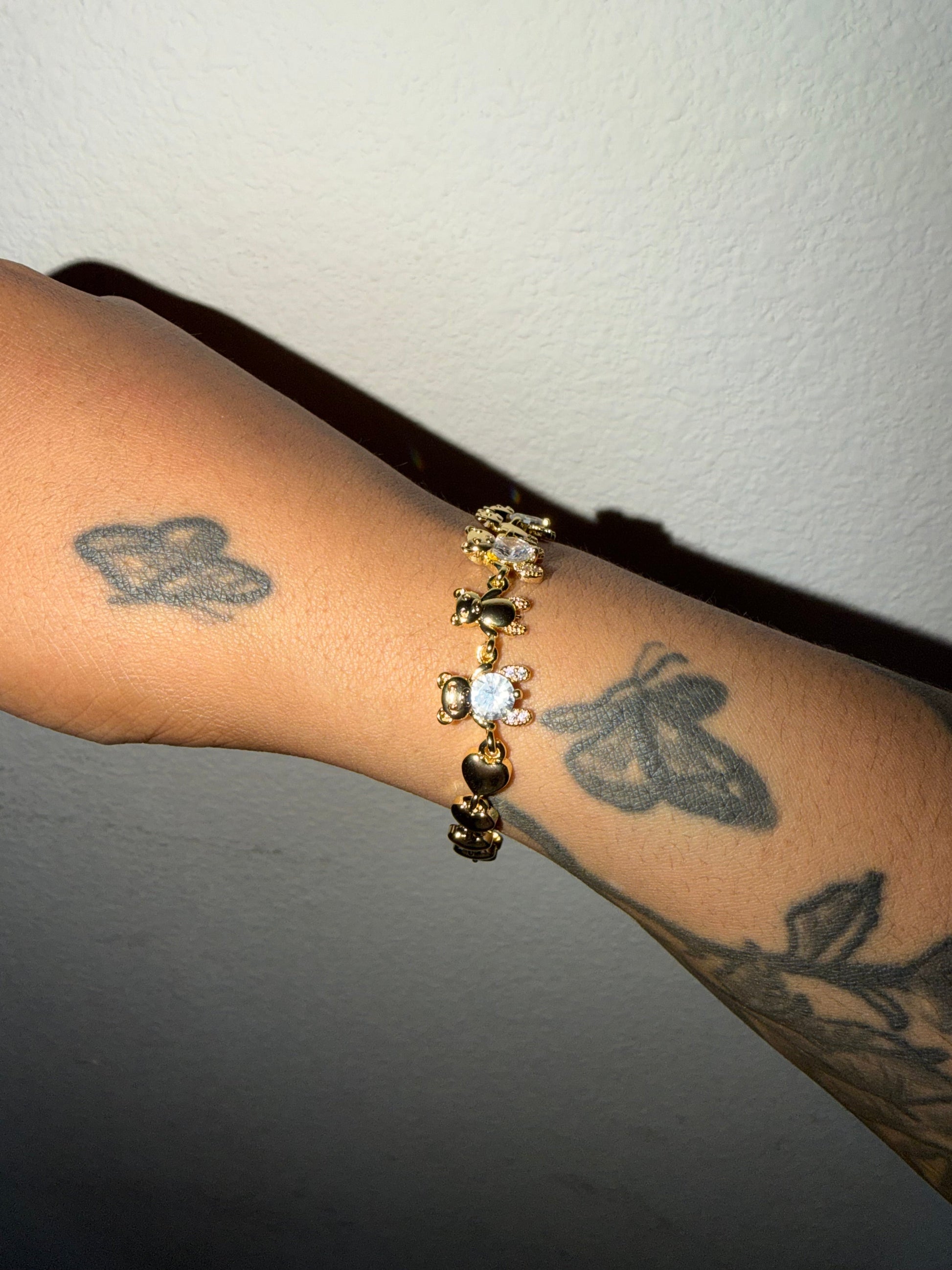 White Teddy Bear Bracelet The Pynk Plug