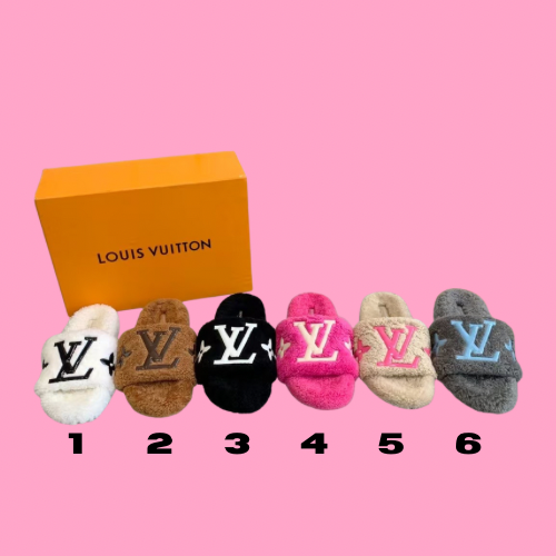 LV Furry Slides