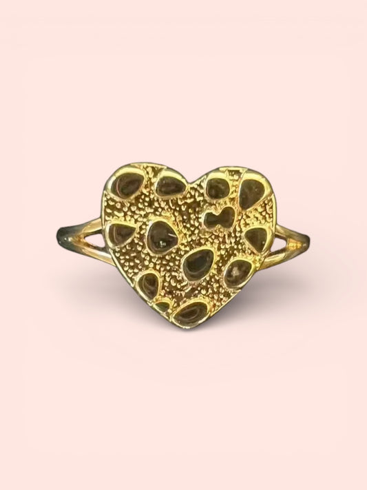 Gold Nugget Heart Ring
