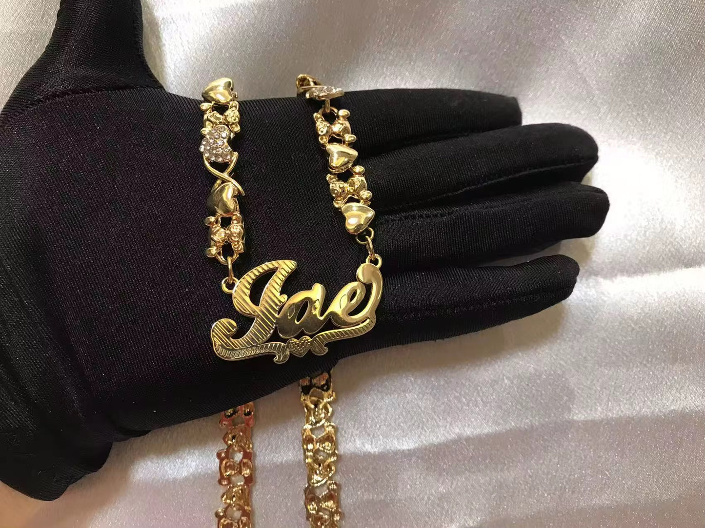 Custom Gold Name Plate Necklace