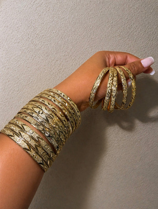 14k Gold Filled Bangles (Pack of 7)