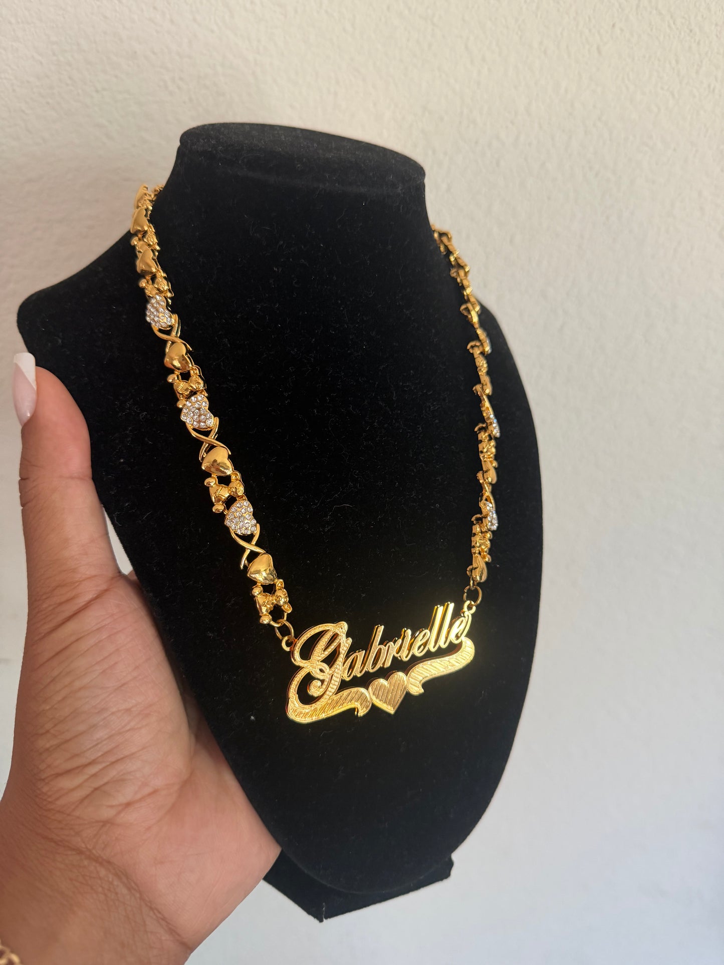 Custom Gold Name Plate Necklace