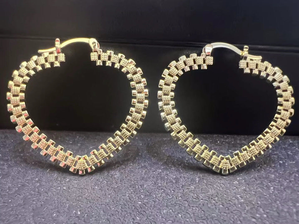 Heart Rolex Hoops