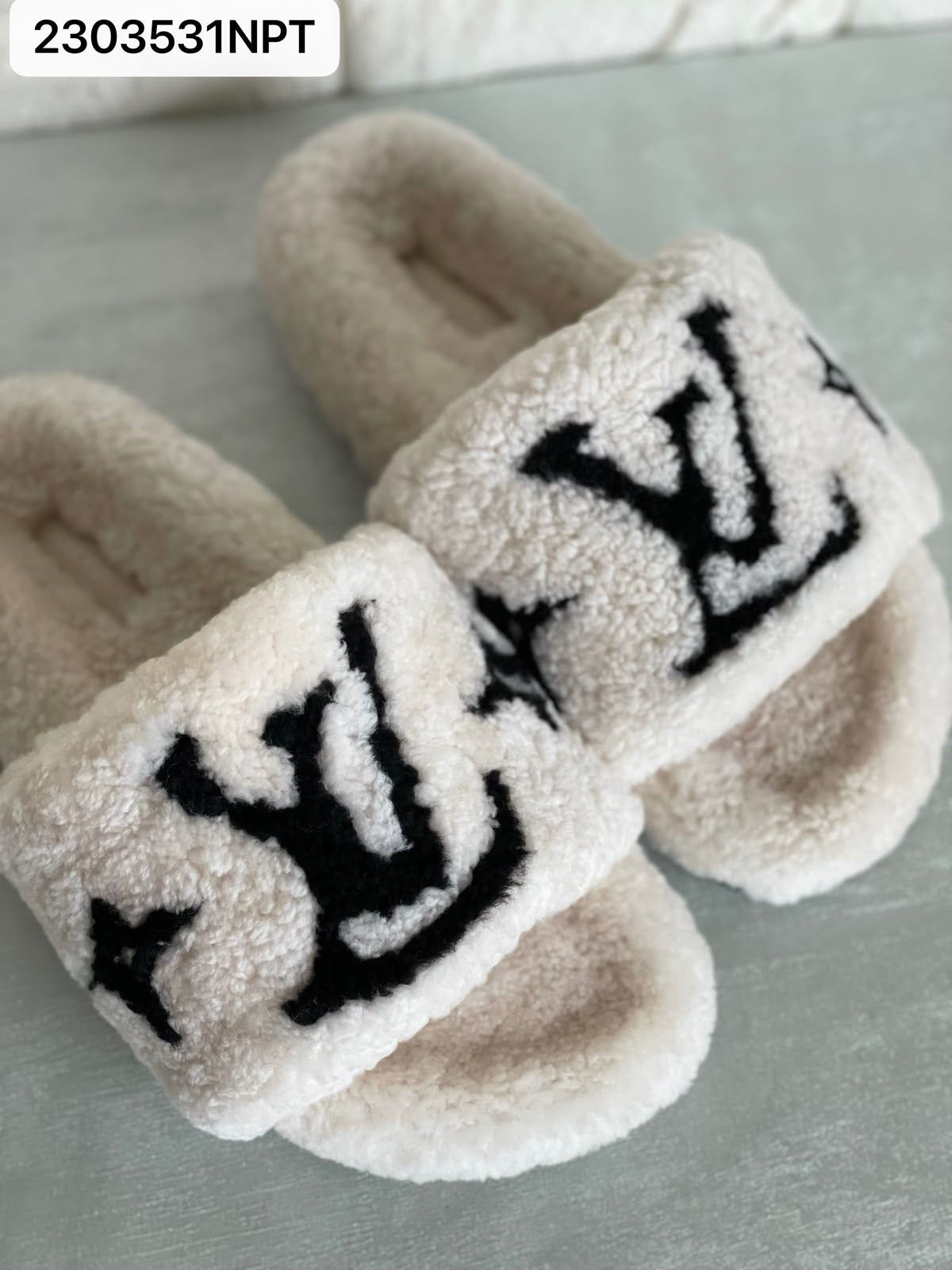 LV Furry Slides
