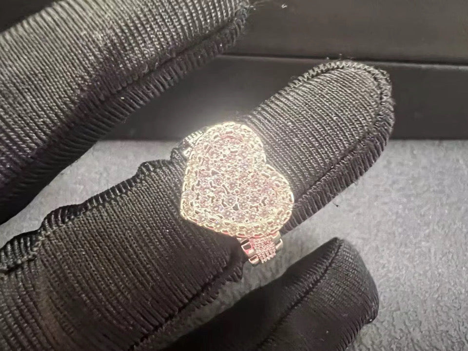 Silver & Pink Heart Ring