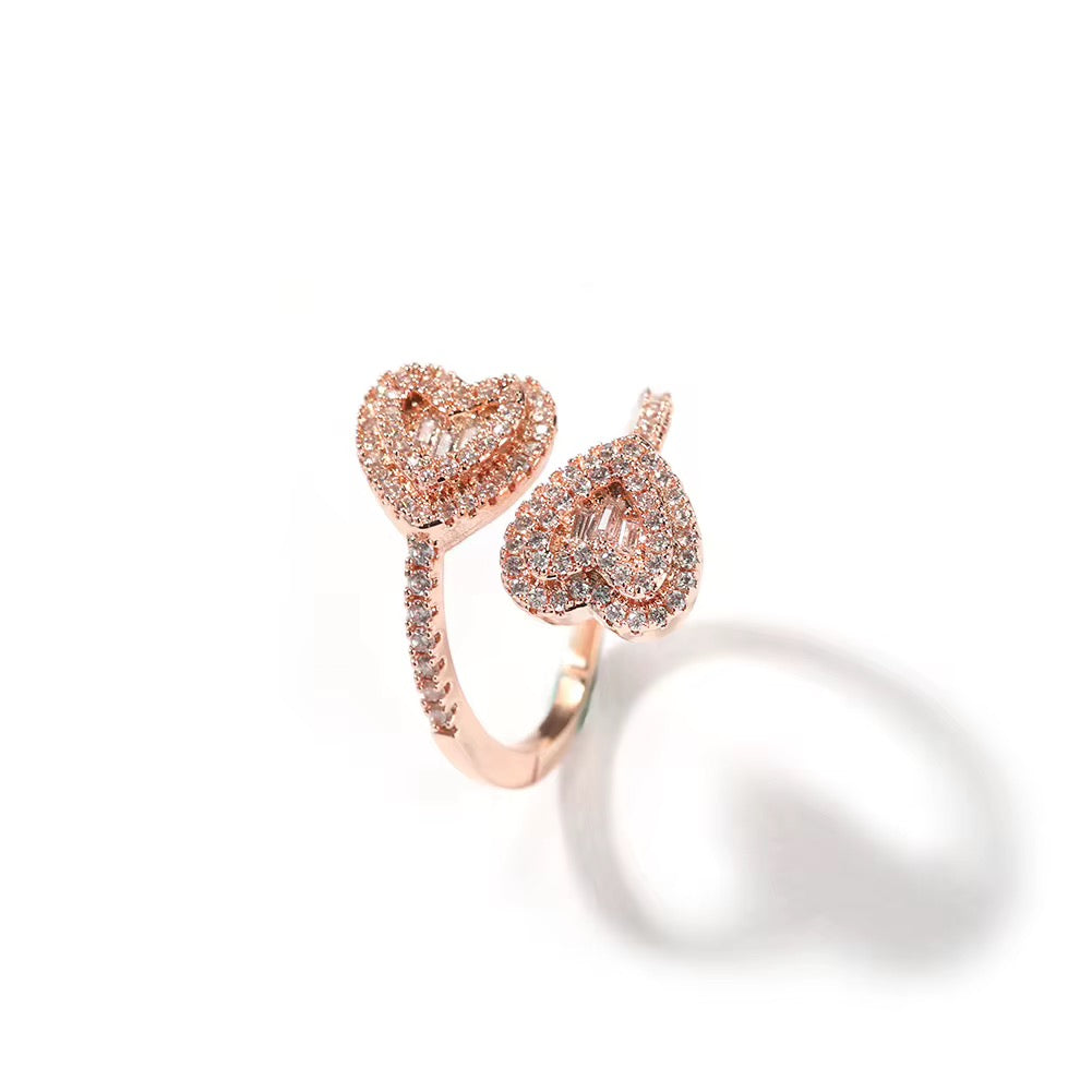 Double Heart Ring The Pynk Plug