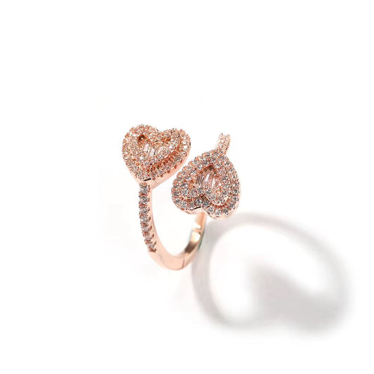 Double Heart Ring The Pynk Plug