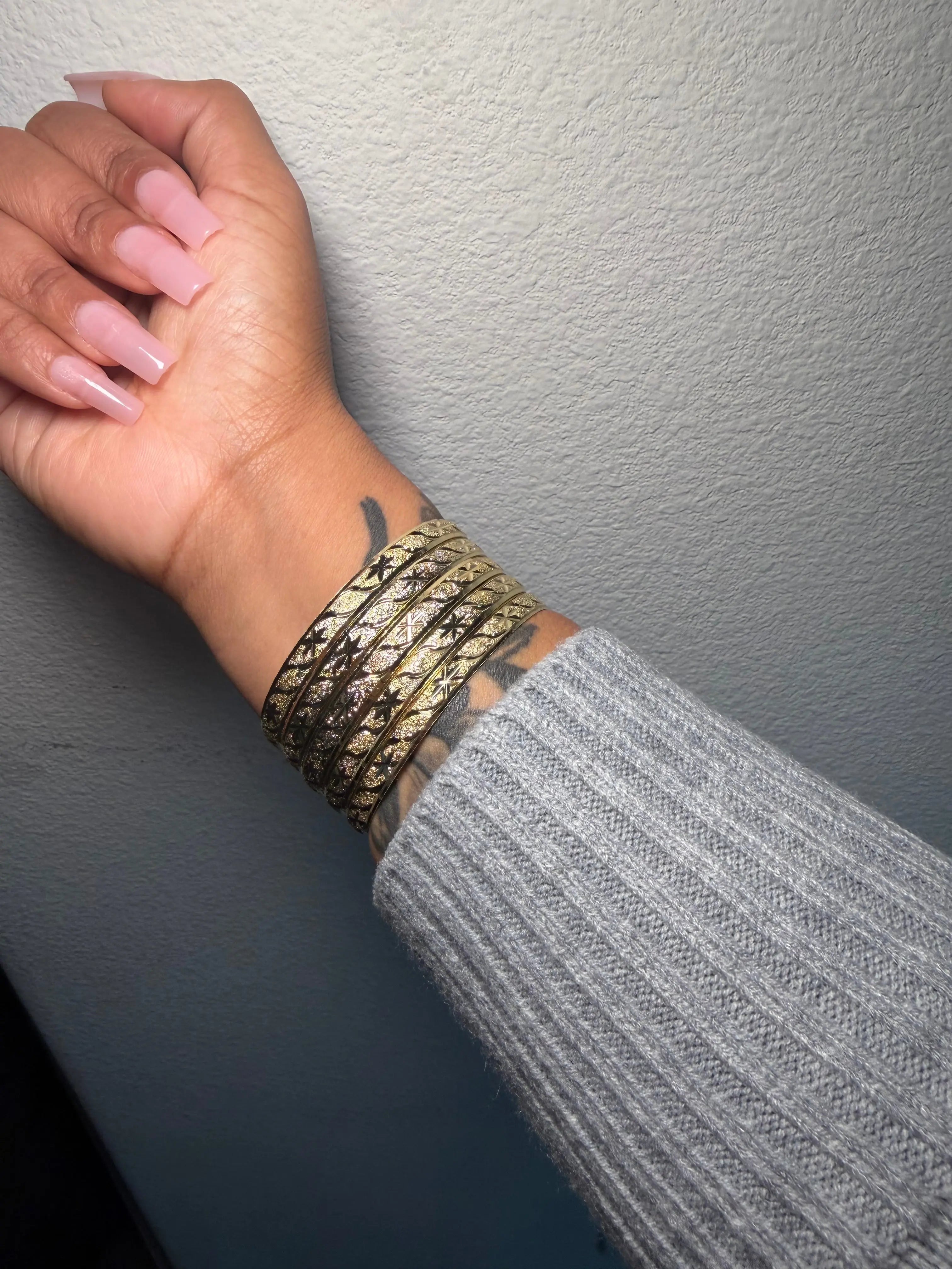 14k Gold Filled Bangles (Pack of 7) – The Pynk Plug