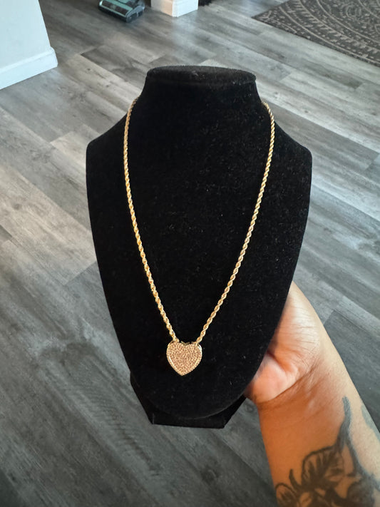 Iced Heart Pendant Necklace