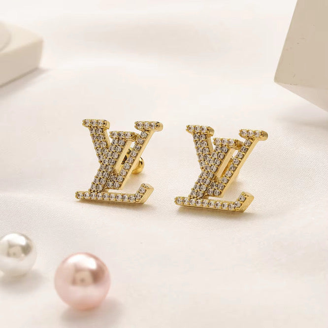 LV Studs (Gold) The Pynk Plug