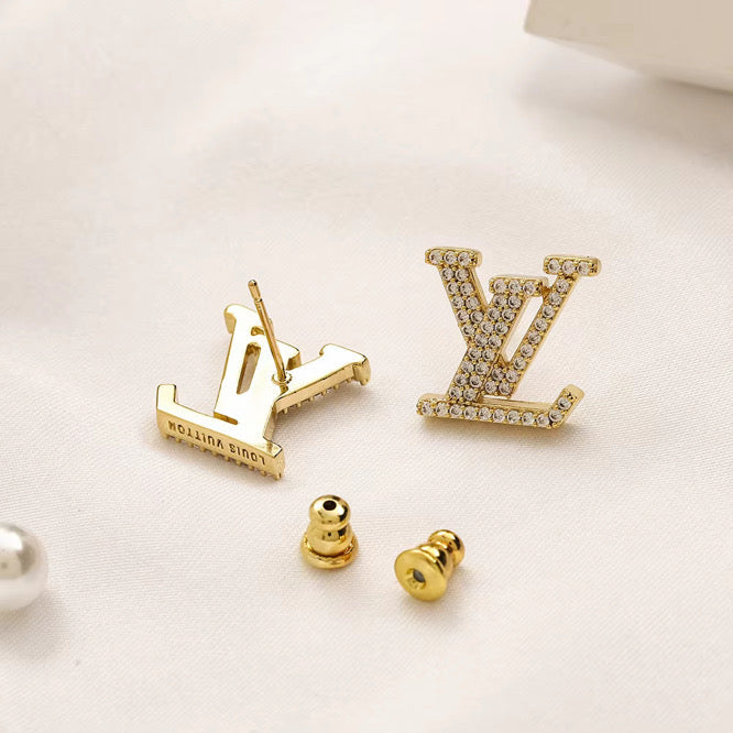 LV Studs (Gold) The Pynk Plug