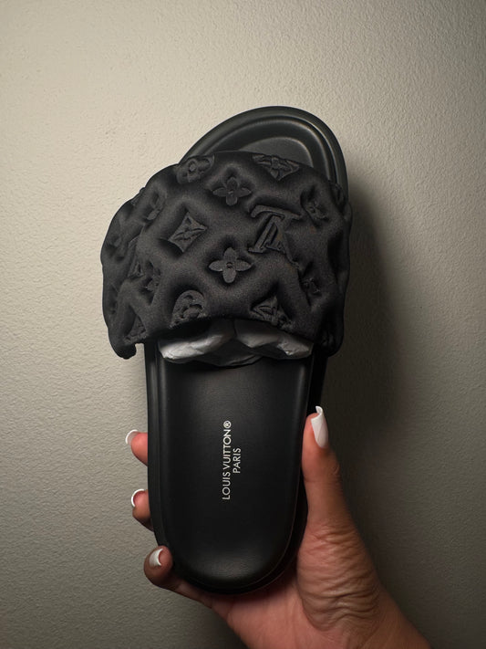 Black LV Slides (Women)