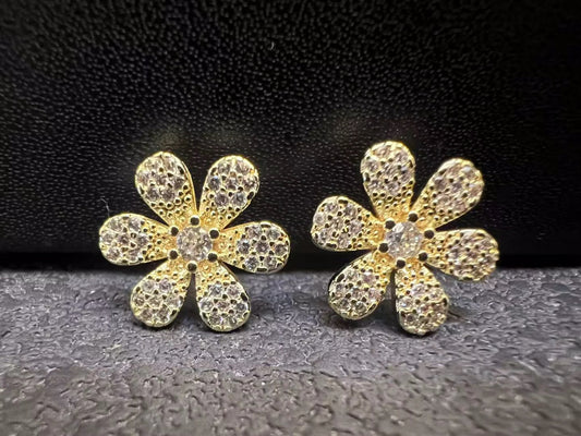 Diamond Flower Earrings