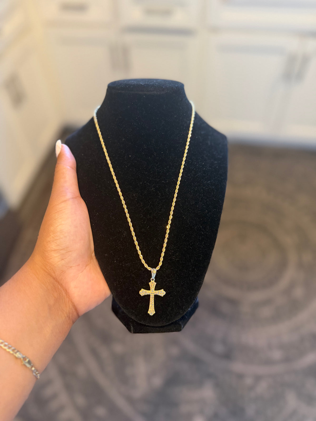 Nugget Cross Necklace