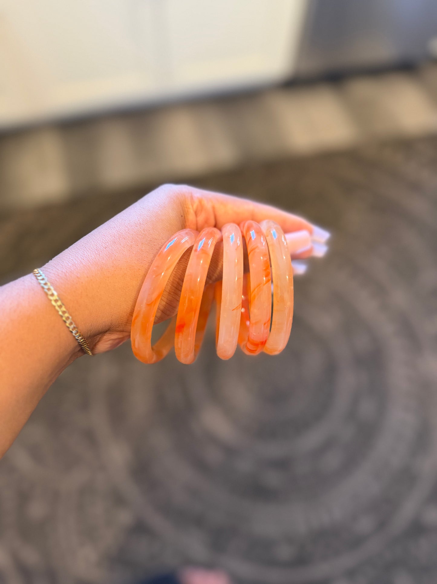 Orange Crush Jade Bangle