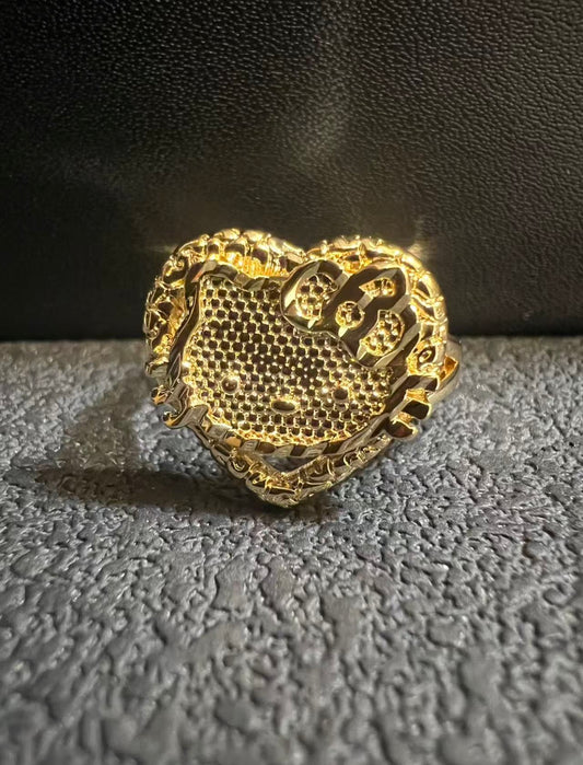 HK Face Heart Ring