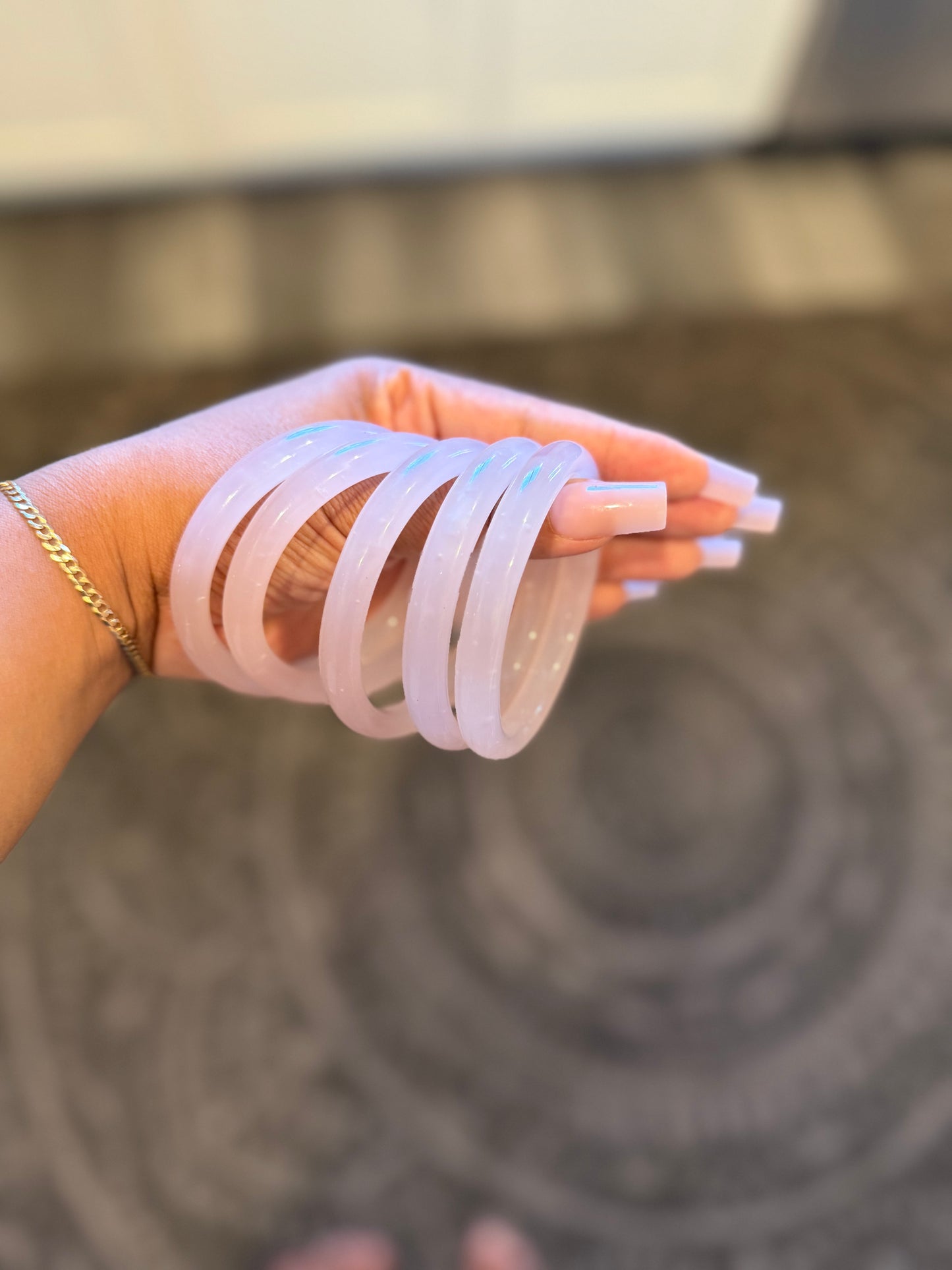 Soft Pink Jade Bangle