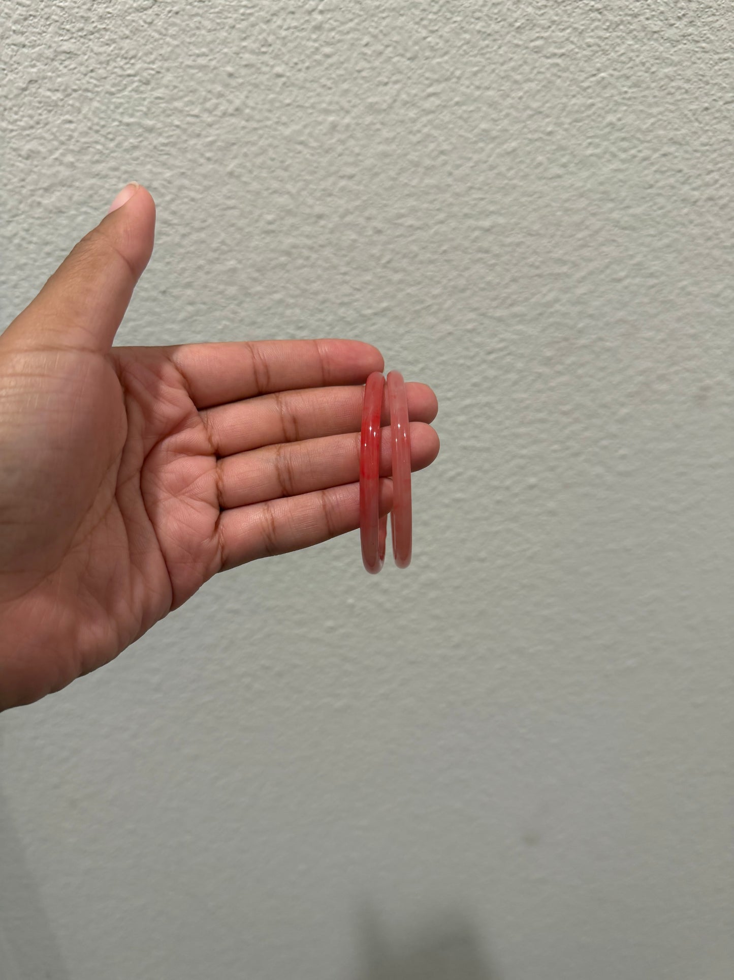 Thin Pink Jade Bangle