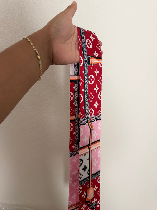 Pink & Red LV Headscarf
