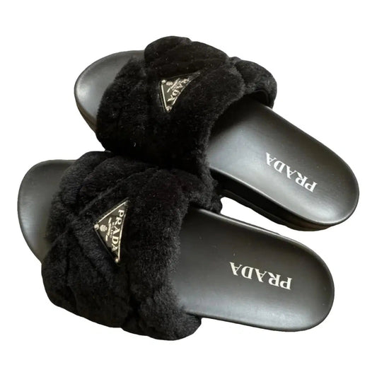 Faux Fur Prada Slides The Pynk Plug