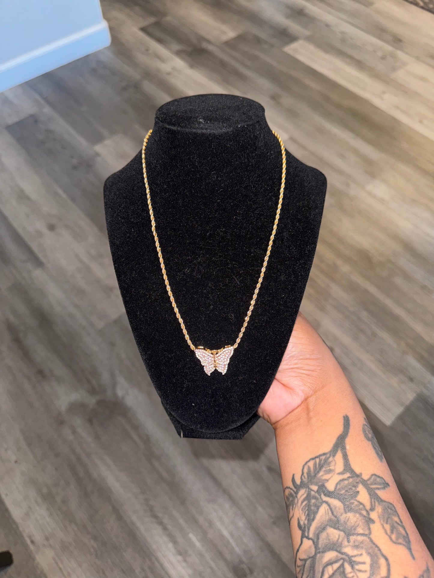 Iced Butterfly Necklace