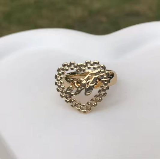 Intial Rolex Heart Ring