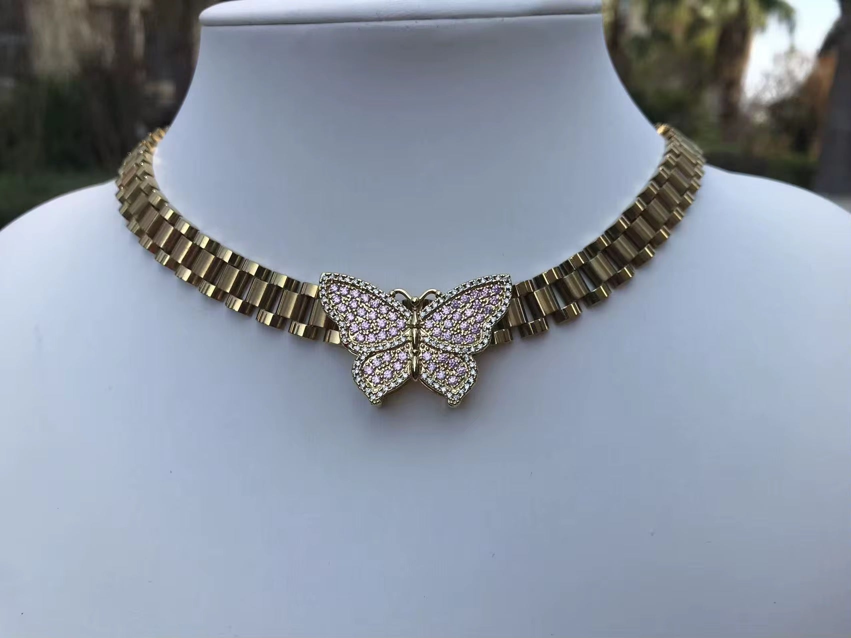 Butterfly Pendant Rolex Chain The Pynk Plug