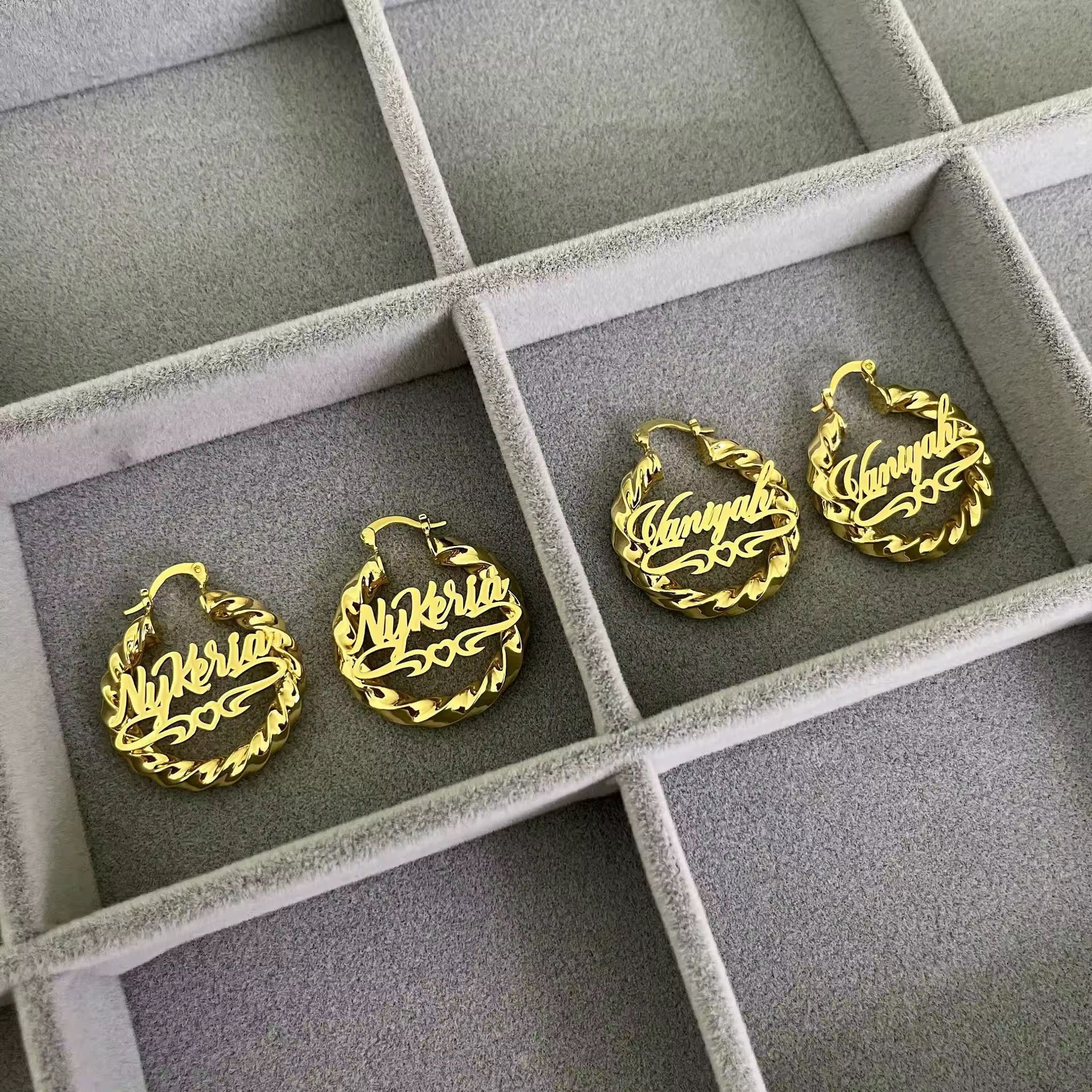 Custom Name Hoops The Pynk Plug