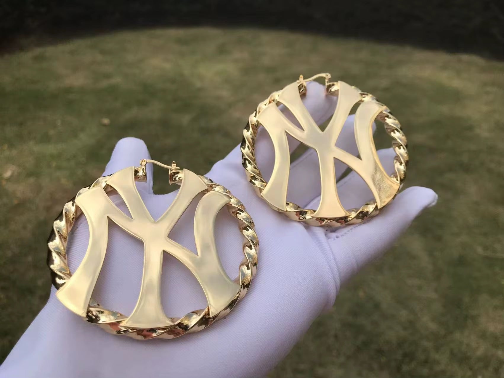 NY Gold Twist Hoops The Pynk Plug