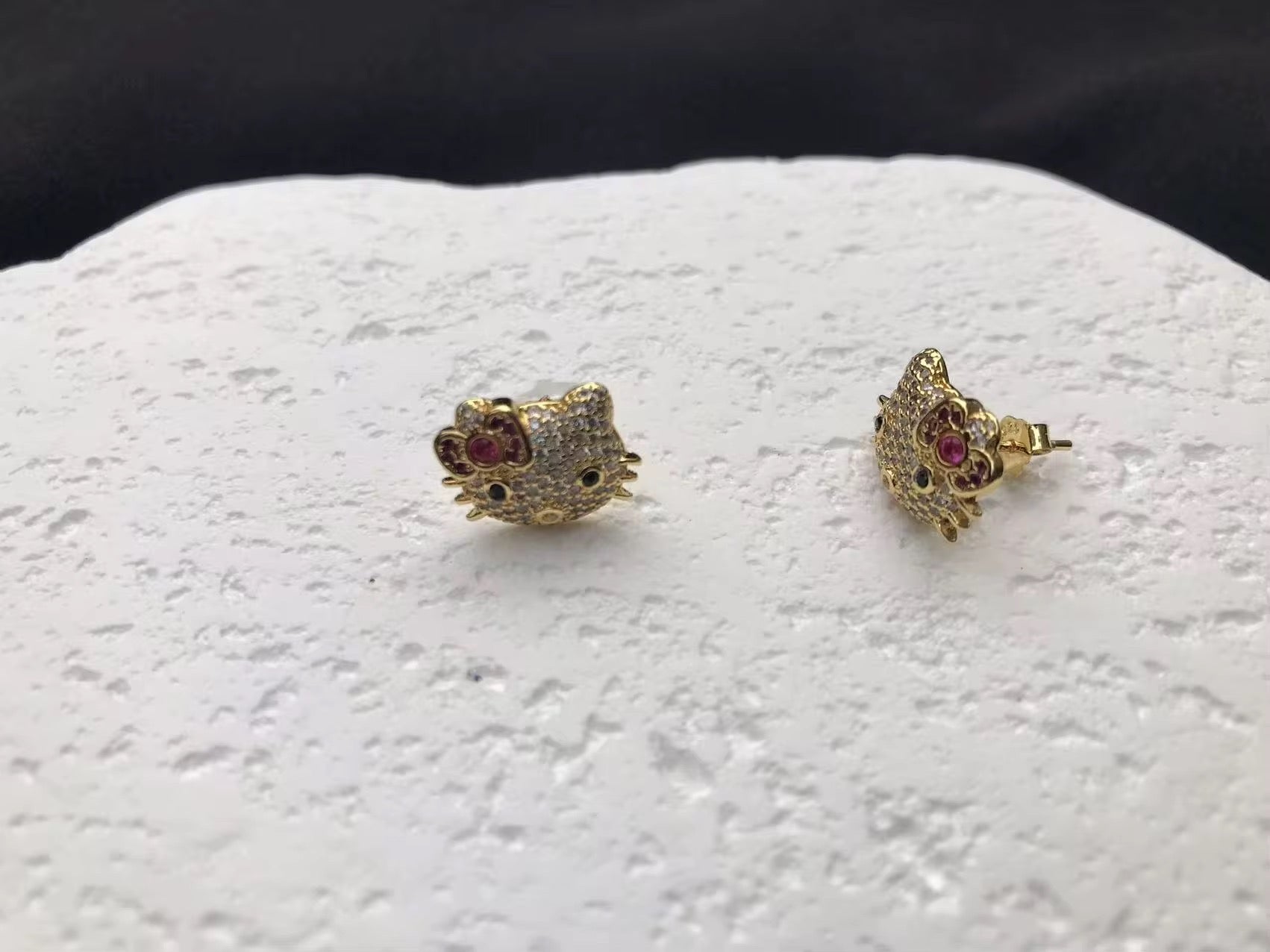 Gold Hello Kitty Studs The Pynk Plug