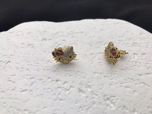 Gold Hello Kitty Studs The Pynk Plug