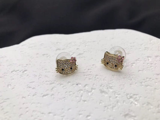 Gold Hello Kitty Studs The Pynk Plug
