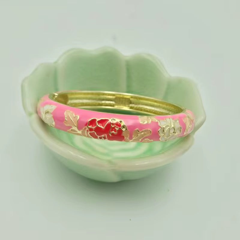 Peony Flower Bangle (Hot Pink) The Pynk Plug