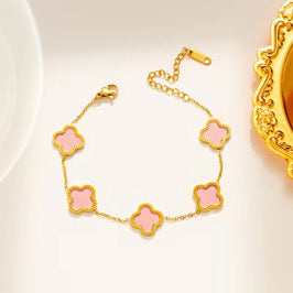 Pink Clover Bracelet